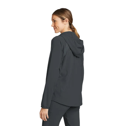 Dark Smoke - Back - Eddie Bauer Womens-Ladies Resolution Hybrid Tech Half Zip Hoodie