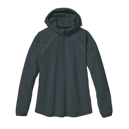 Dark Smoke - Front - Eddie Bauer Womens-Ladies Resolution Hybrid Tech Half Zip Hoodie