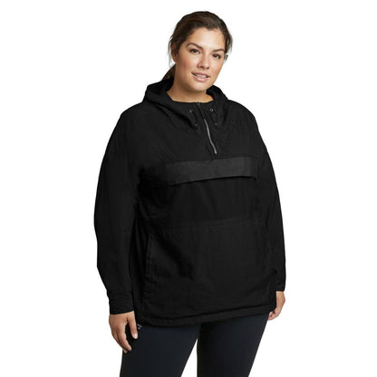 Black - Front - Eddie Bauer Womens-Ladies Windpac Hoodie