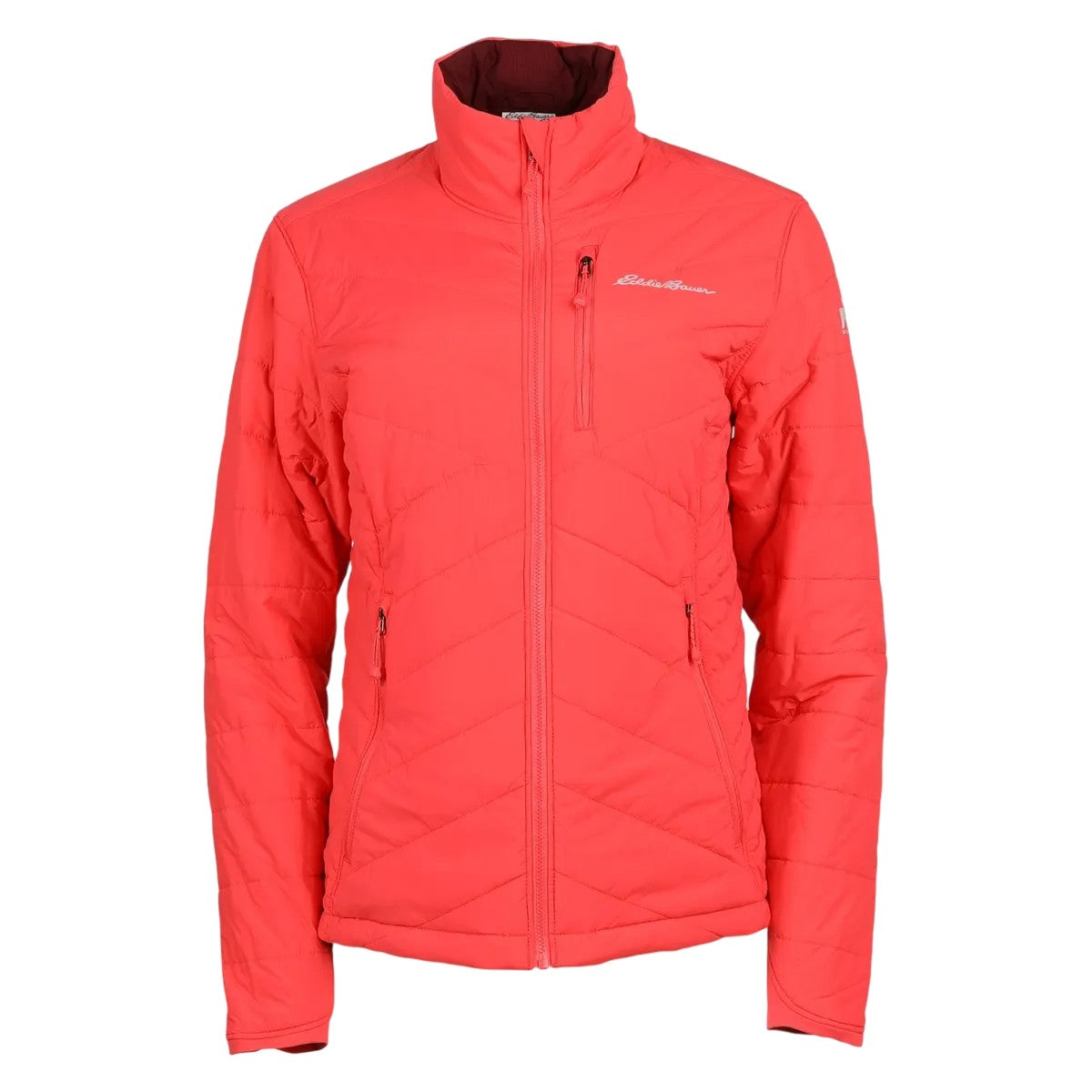 Ink Red - Front - Eddie Bauer Womens-Ladies Ignitelite Logo Stretch Reversible Jacket