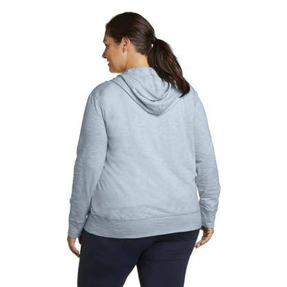 Blue Smoke - Back - Eddie Bauer Womens-Ladies Legend Wash Slub Full Zip Hoodie