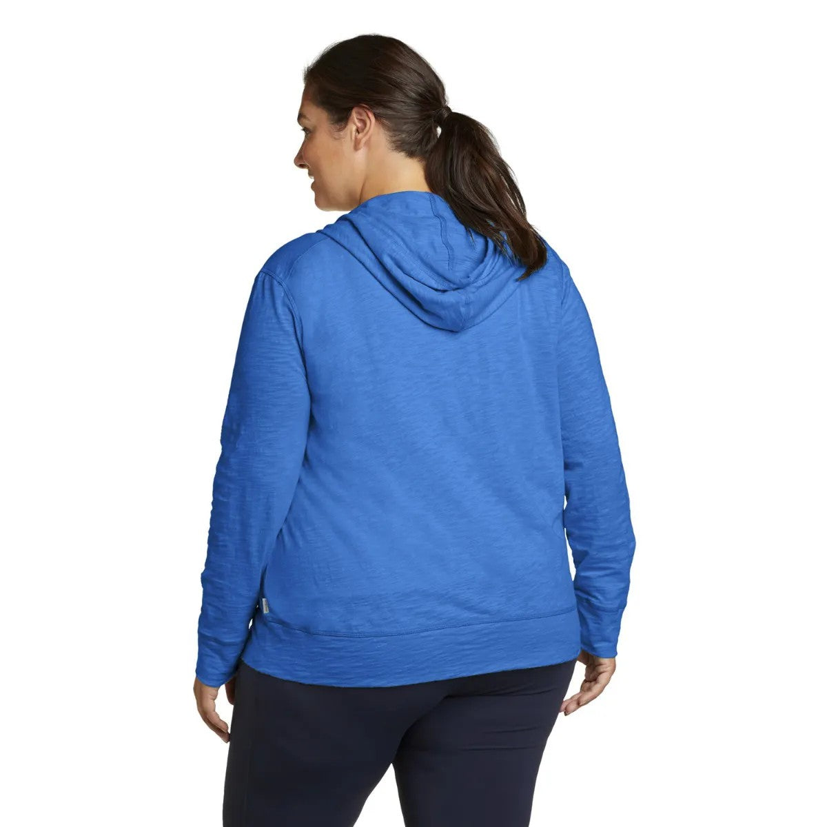 Brilliant Blue - Back - Eddie Bauer Womens-Ladies Legend Wash Slub Full Zip Hoodie
