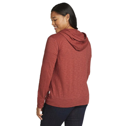 Maroon - Back - Eddie Bauer Womens-Ladies Legend Wash Slub Full Zip Hoodie