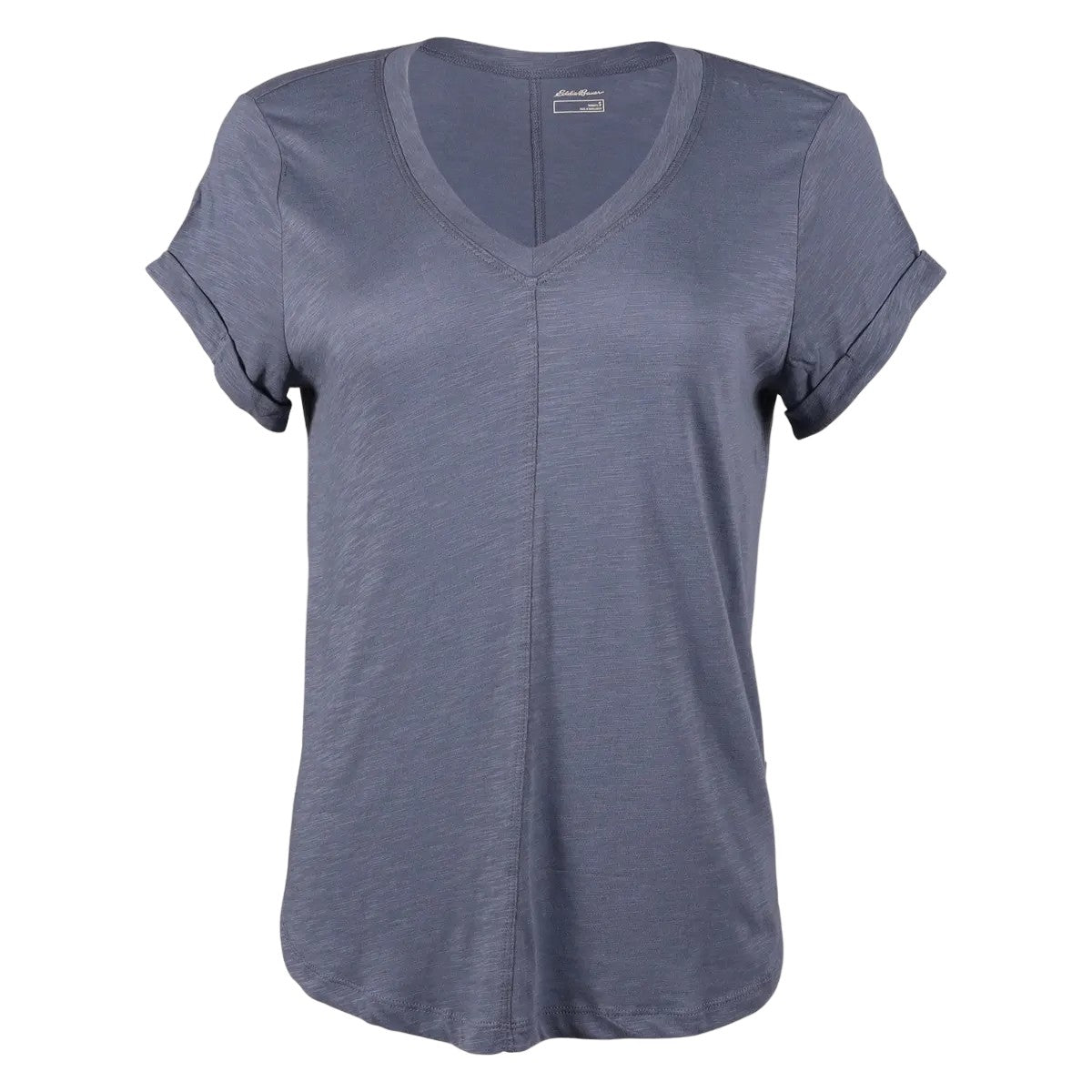 Blue Haze - Front - Eddie Bauer Womens-Ladies Gate Check V Neck T-Shirt