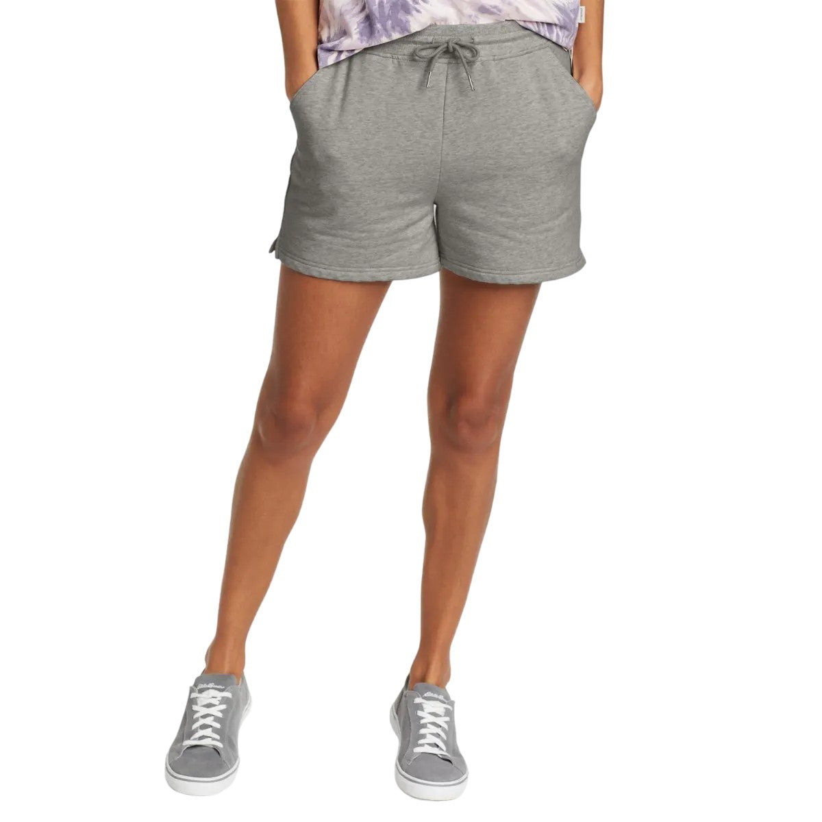 Heather Grey - Front - Eddie Bauer Womens-Ladies Cozy Camp Fleece Shorts