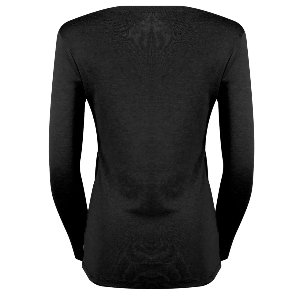 Black - Back - Eddie Bauer Womens-Ladies Favorite V Neck Long-Sleeved T-Shirt