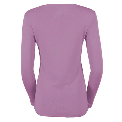 Dusty Iris - Back - Eddie Bauer Womens-Ladies Favorite V Neck Long-Sleeved T-Shirt