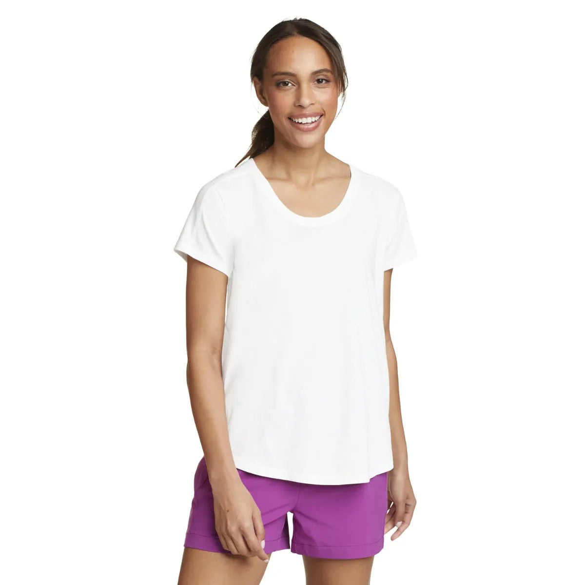 White - Front - Eddie Bauer Womens-Ladies Everyday Essentials Novelty T-Shirt