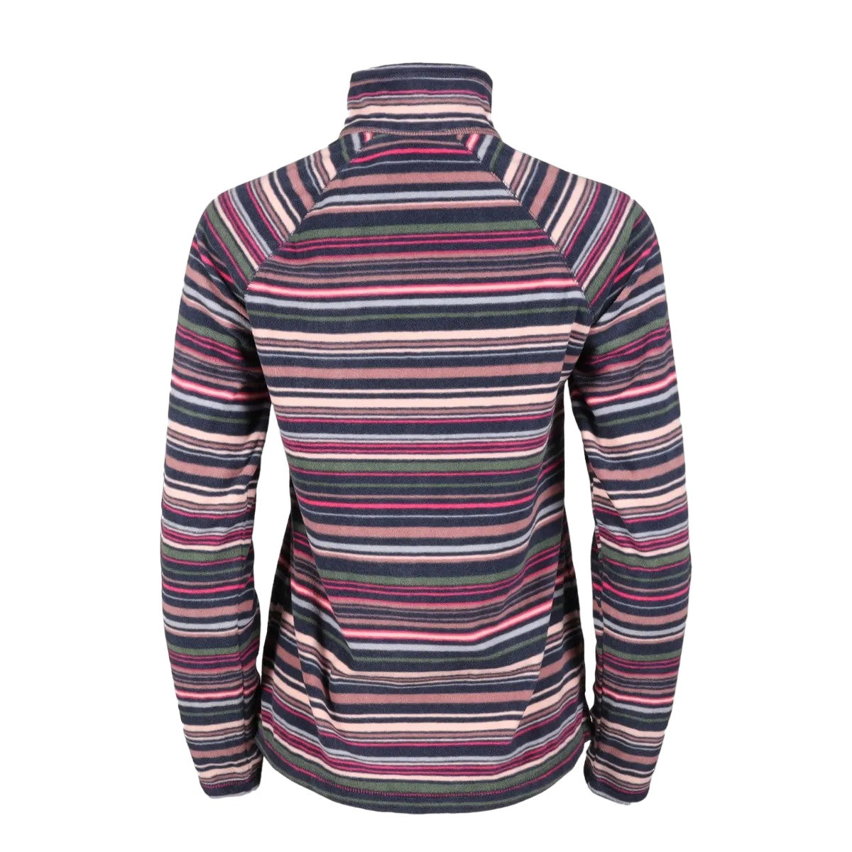 Dusty Violet - Back - Eddie Bauer Womens-Ladies Fast Striped Quarter Zip Raglan Fleece Top