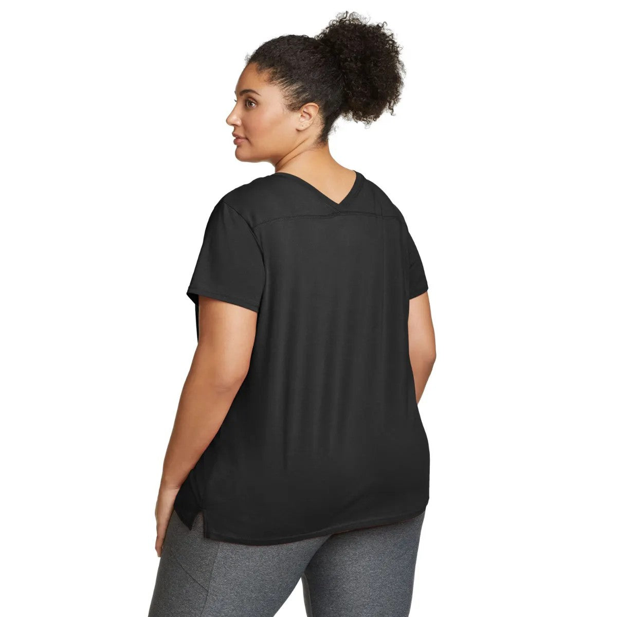 Black - Back - Eddie Bauer Womens-Ladies Tempo Light Short-Sleeved T-Shirt