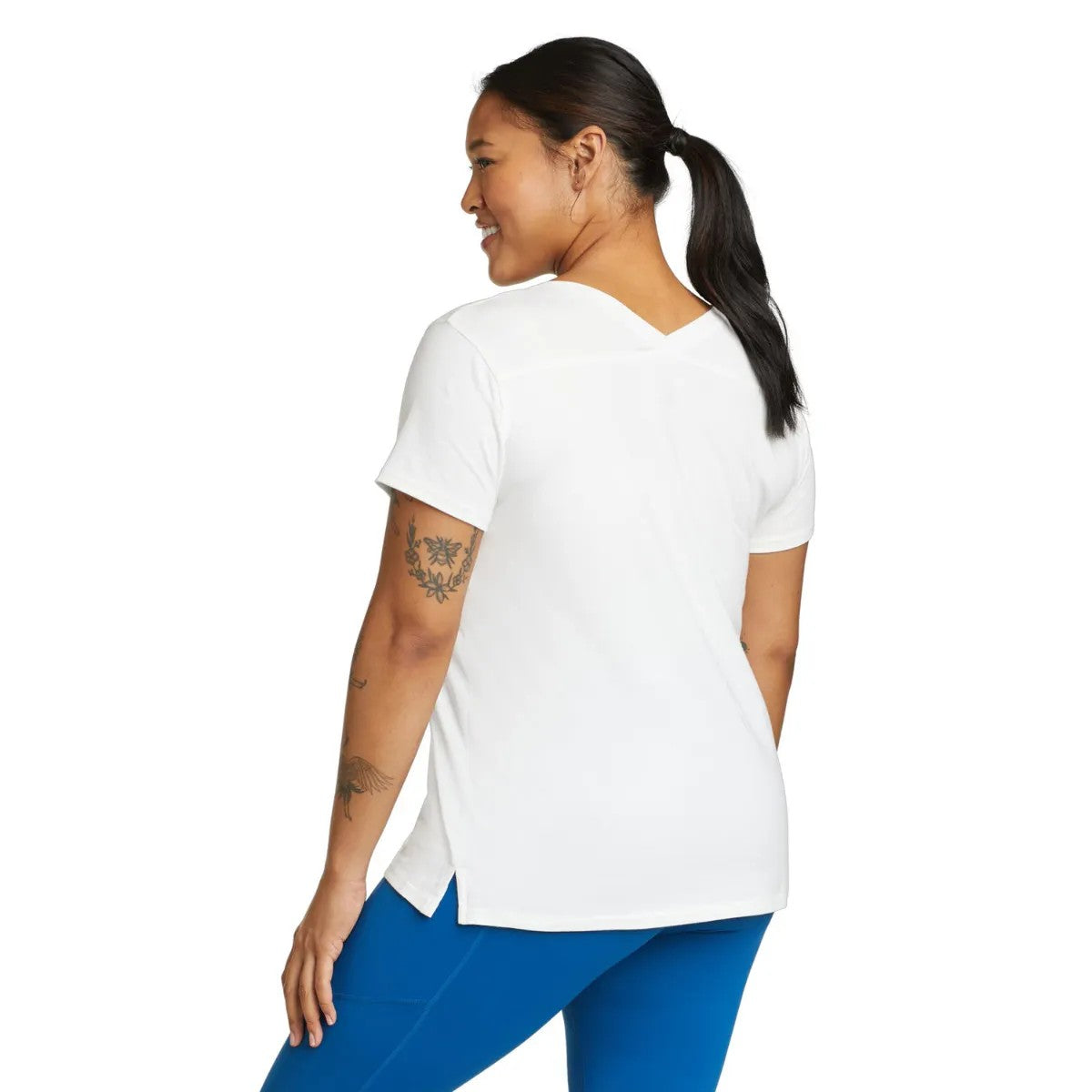 White - Back - Eddie Bauer Womens-Ladies Tempo Light Short-Sleeved T-Shirt