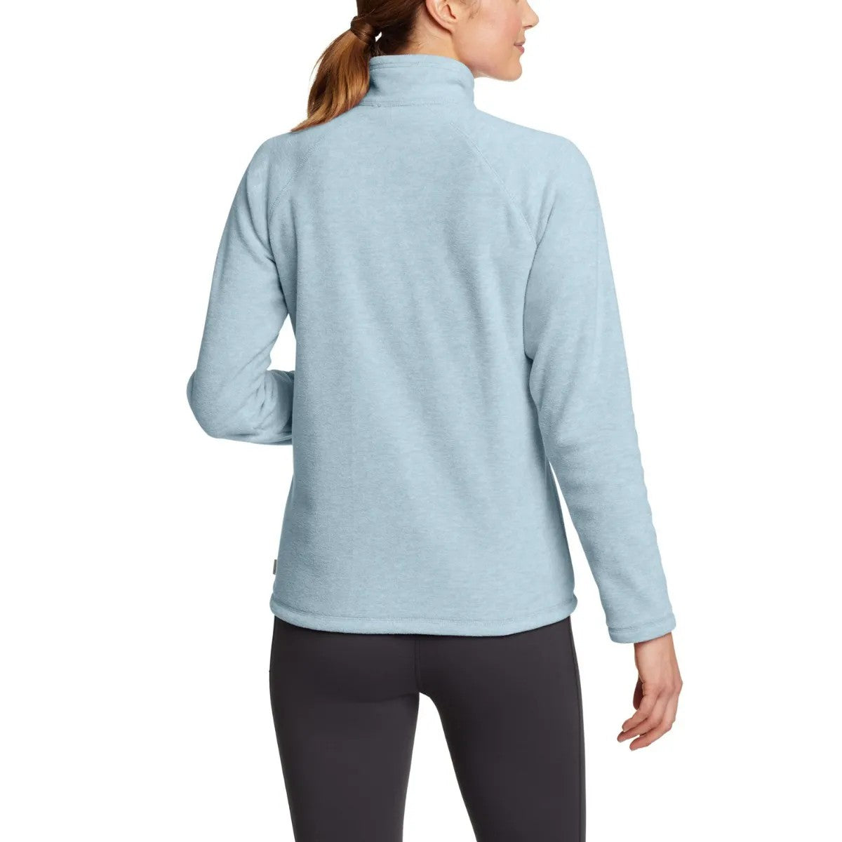 Slate Blue - Back - Eddie Bauer Womens-Ladies Fast Plain Quarter Zip Raglan Fleece Top