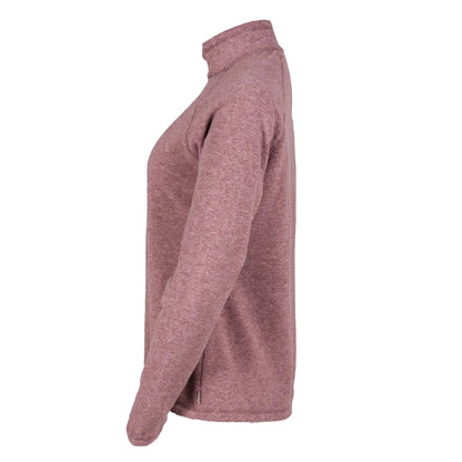 Dusty Violet - Side - Eddie Bauer Womens-Ladies Fast Plain Quarter Zip Raglan Fleece Top