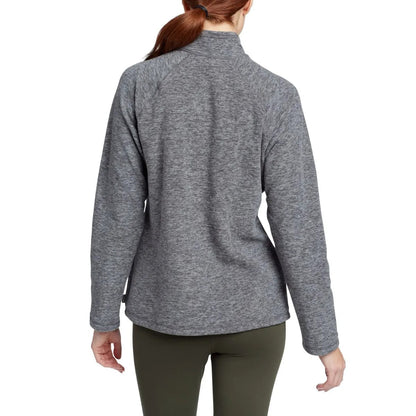 Charcoal Heather - Back - Eddie Bauer Womens-Ladies Fast Plain Quarter Zip Raglan Fleece Top