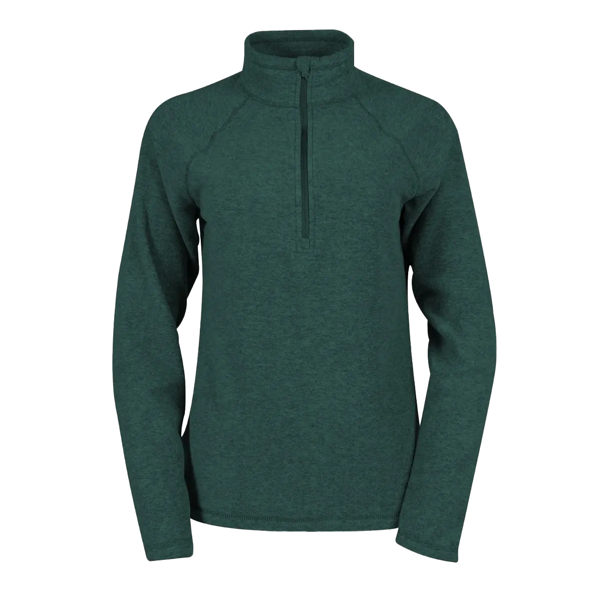 Dark Evergreen - Front - Eddie Bauer Womens-Ladies Fast Plain Quarter Zip Raglan Fleece Top