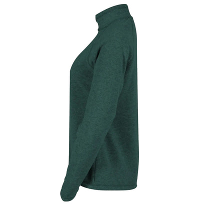 Dark Evergreen - Side - Eddie Bauer Womens-Ladies Fast Plain Quarter Zip Raglan Fleece Top