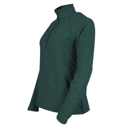 Dark Evergreen - Lifestyle - Eddie Bauer Womens-Ladies Fast Plain Quarter Zip Raglan Fleece Top