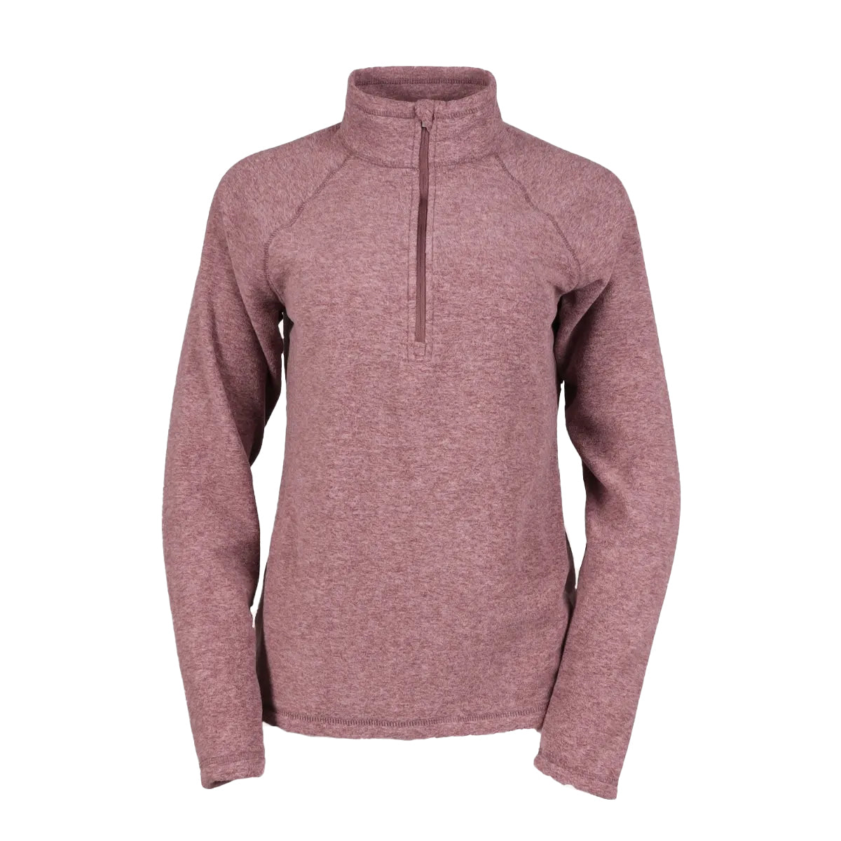 Dusty Violet - Front - Eddie Bauer Womens-Ladies Fast Plain Quarter Zip Raglan Fleece Top