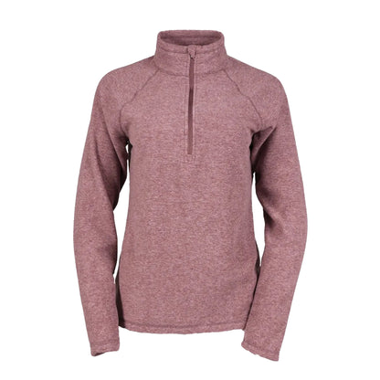 Dusty Violet - Front - Eddie Bauer Womens-Ladies Fast Plain Quarter Zip Raglan Fleece Top