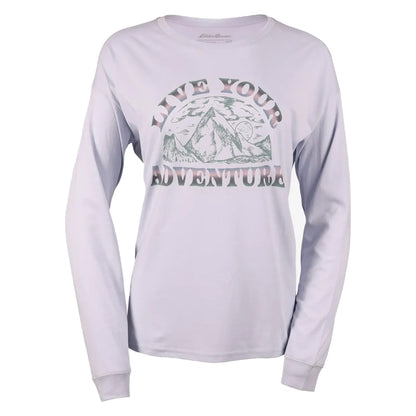 Mist - Front - Eddie Bauer Womens-Ladies Live Your Adventure Graphic Print Long-Sleeved T-Shirt