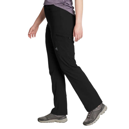 Black - Side - Eddie Bauer Womens-Ladies Guide High Rise Waterproof Trousers
