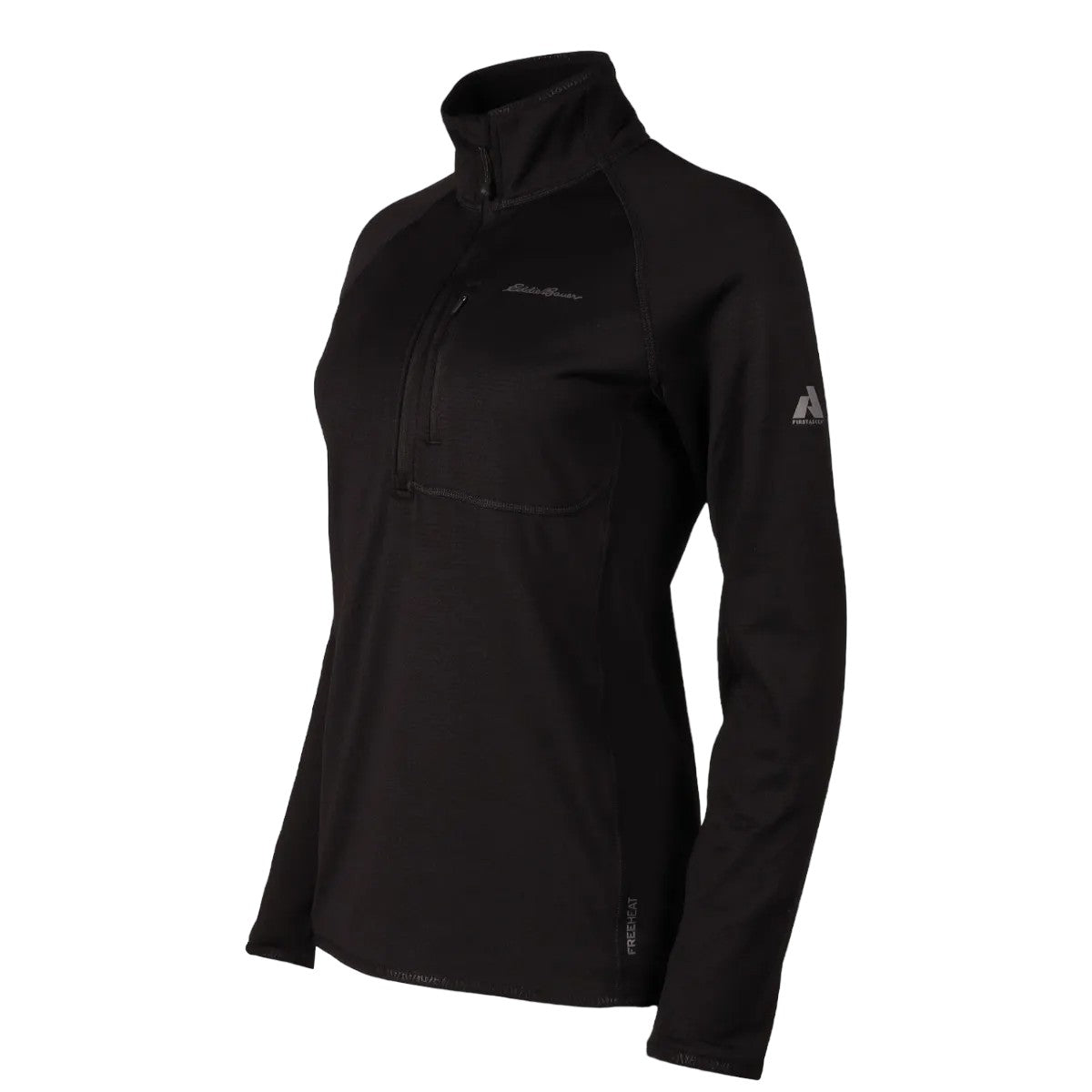Black - Lifestyle - Eddie Bauer Womens-Ladies High Route Grid Quarter Zip Fleece Top