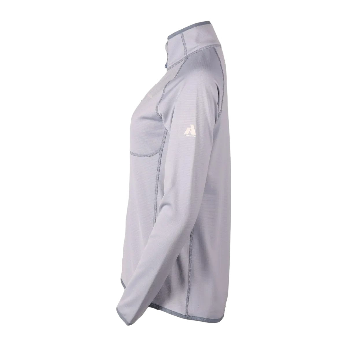 Blue Smoke - Side - Eddie Bauer Womens-Ladies High Route Grid Quarter Zip Fleece Top