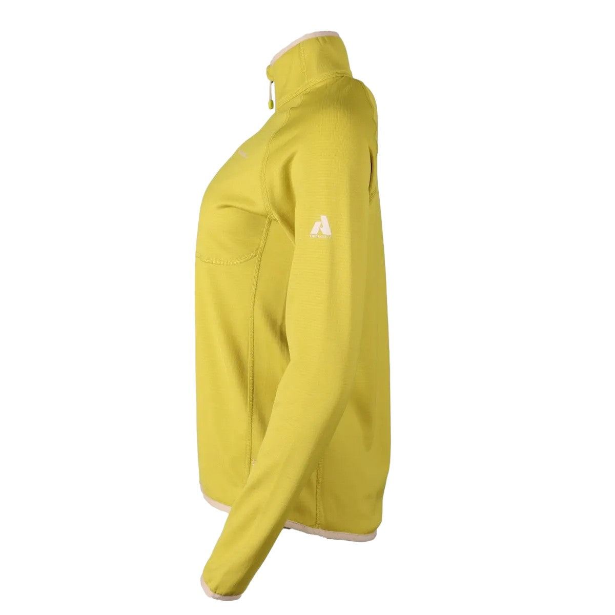 Chartreuse - Side - Eddie Bauer Womens-Ladies High Route Grid Quarter Zip Fleece Top