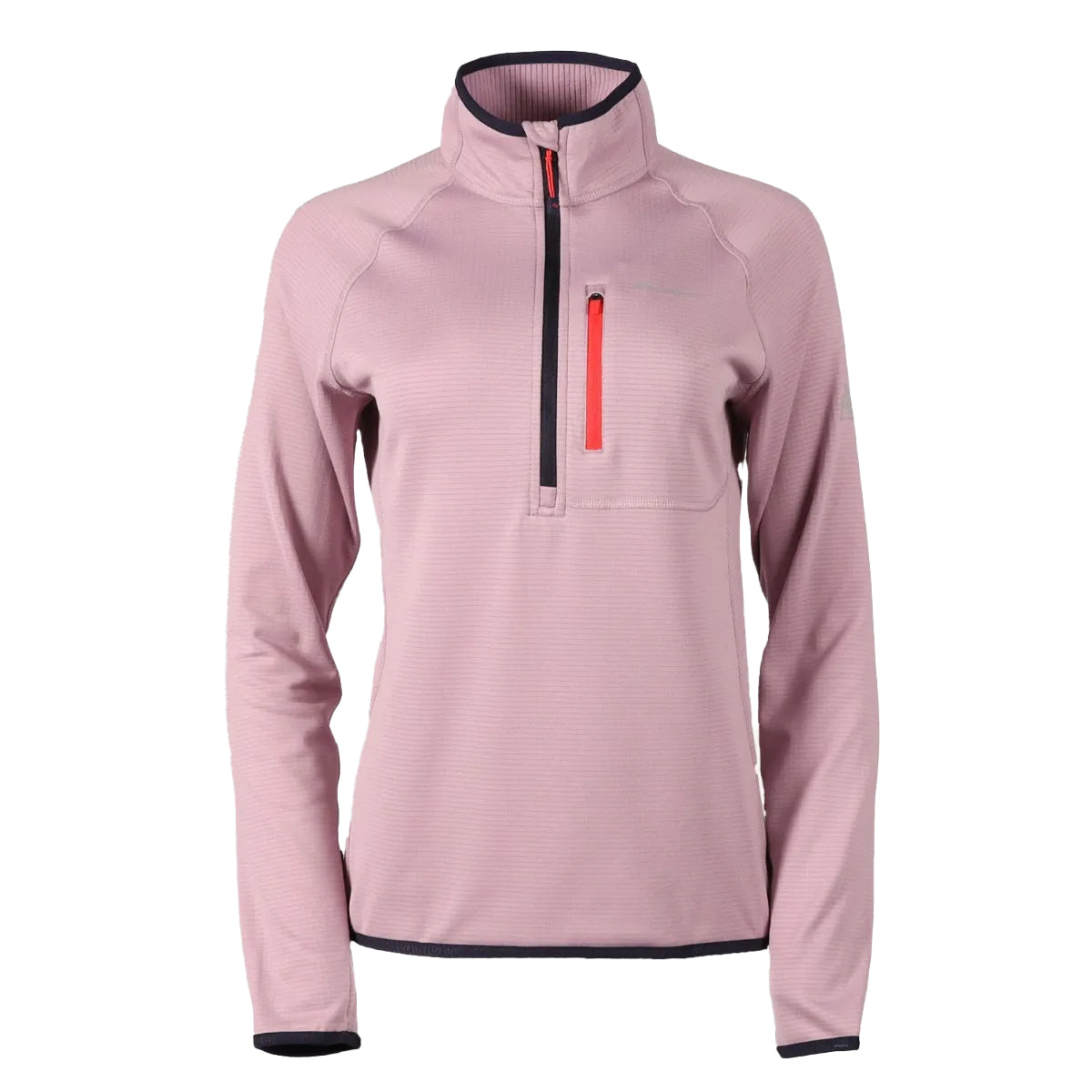 Dusty Iris - Front - Eddie Bauer Womens-Ladies High Route Grid Quarter Zip Fleece Top