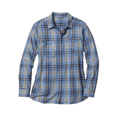 Dusk - Front - Eddie Bauer Womens-Ladies Fremont Flannel Frayed Edge Long-Sleeved Shirt