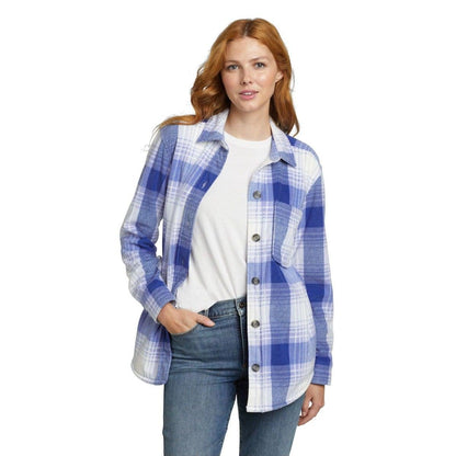 Blue Spruce - Front - Eddie Bauer Womens-Ladies Chutes 2 Fleece Shirt Jacket