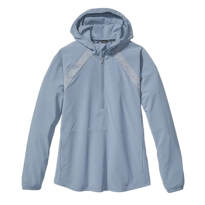 Blue Haze - Front - Eddie Bauer Womens-Ladies Resolution Hybrid Tech Hoodie