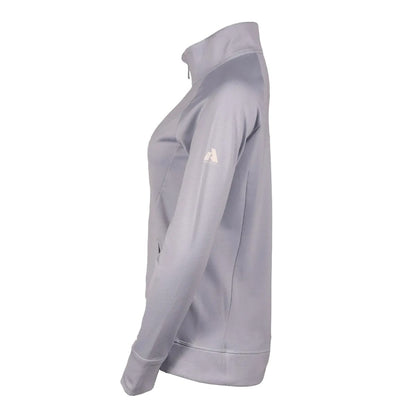 Blue Smoke - Side - Eddie Bauer Womens-Ladies High Route Grid Fleece Jacket