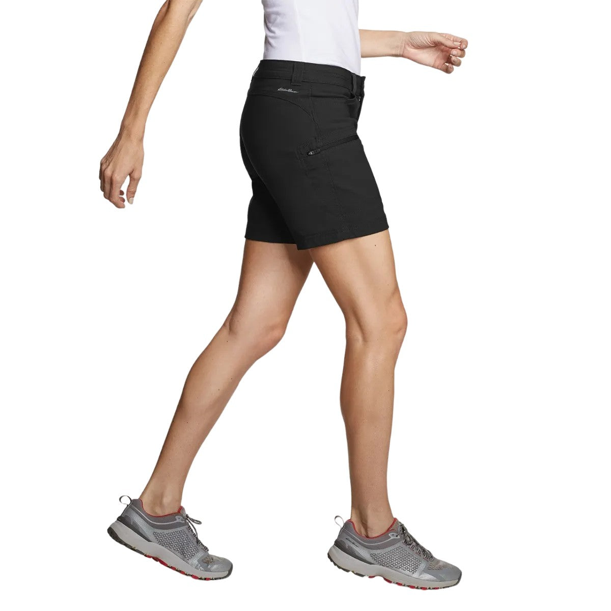 Black - Side - Eddie Bauer Womens-Ladies Guide Plain Shorts