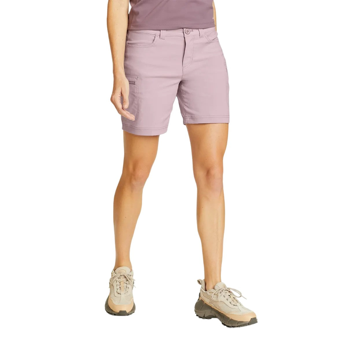 Dusty Iris - Front - Eddie Bauer Womens-Ladies Guide Plain Shorts