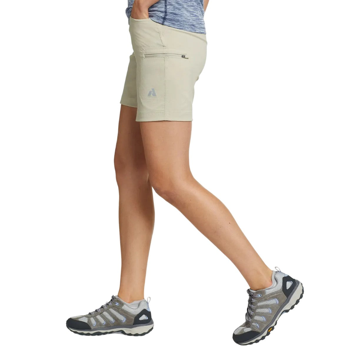 Pumice - Side - Eddie Bauer Womens-Ladies Guide Plain Shorts