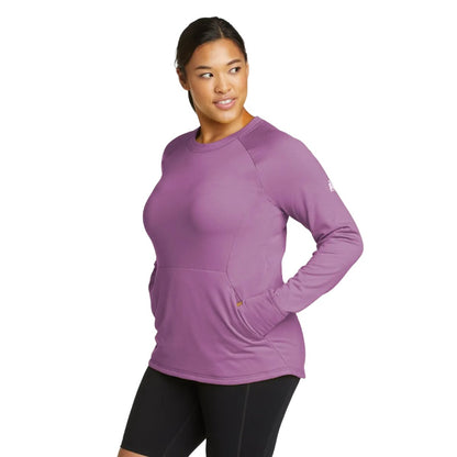 Dusty Iris - Back - Eddie Bauer Womens-Ladies High Route Grid Fleece Top