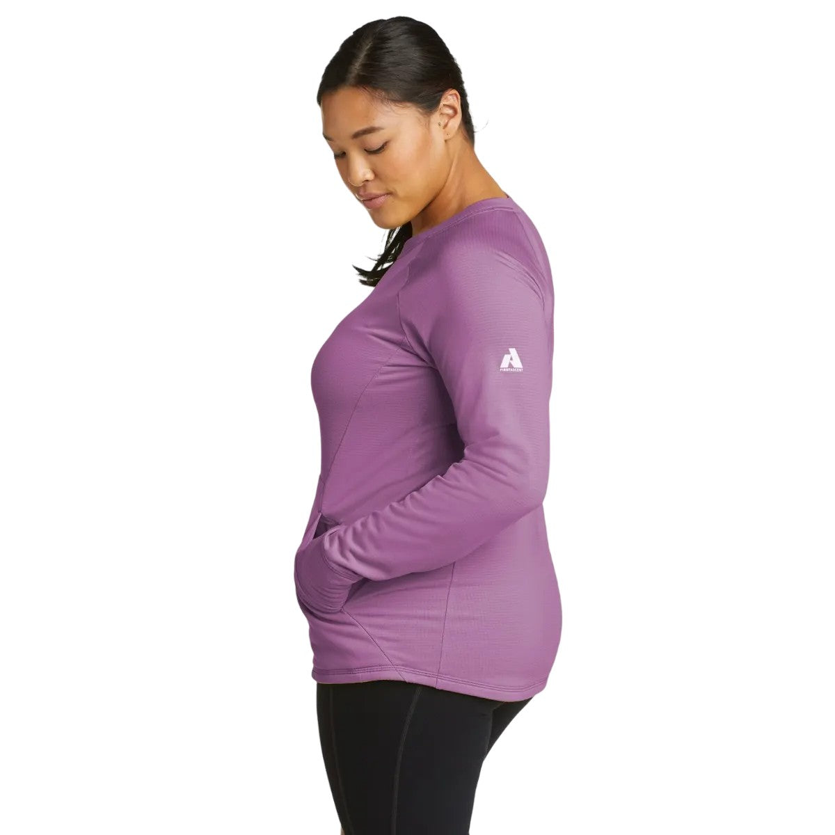 Dusty Iris - Side - Eddie Bauer Womens-Ladies High Route Grid Fleece Top