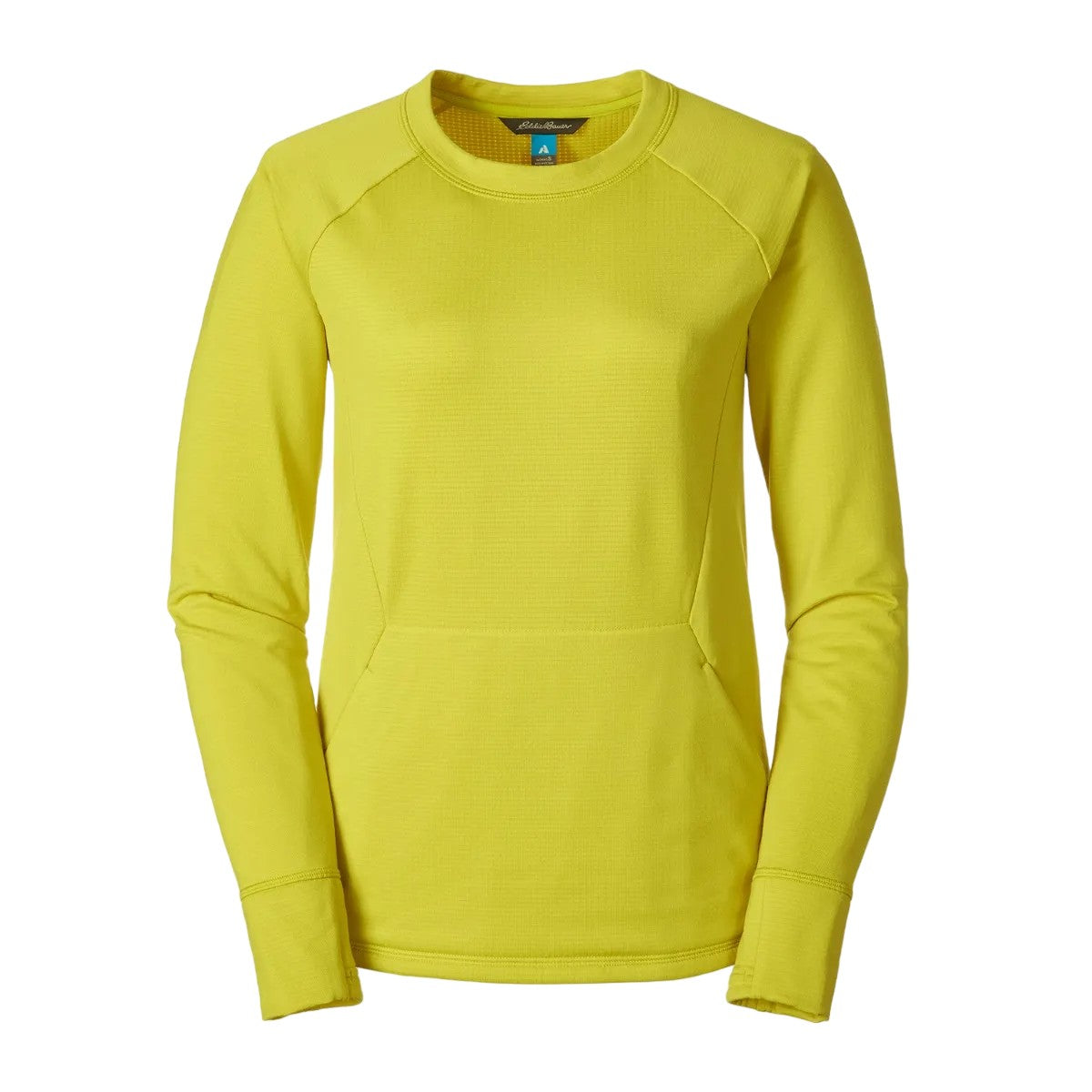 Chartreuse - Front - Eddie Bauer Womens-Ladies High Route Grid Fleece Top