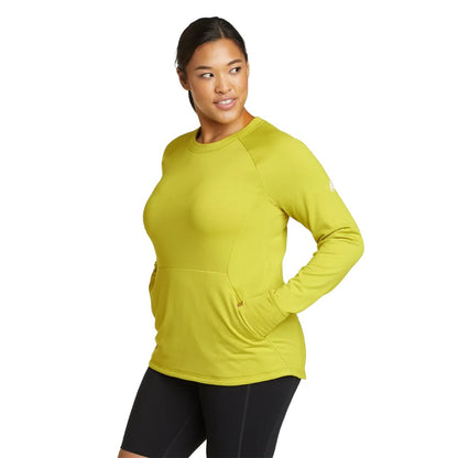 Chartreuse - Side - Eddie Bauer Womens-Ladies High Route Grid Fleece Top