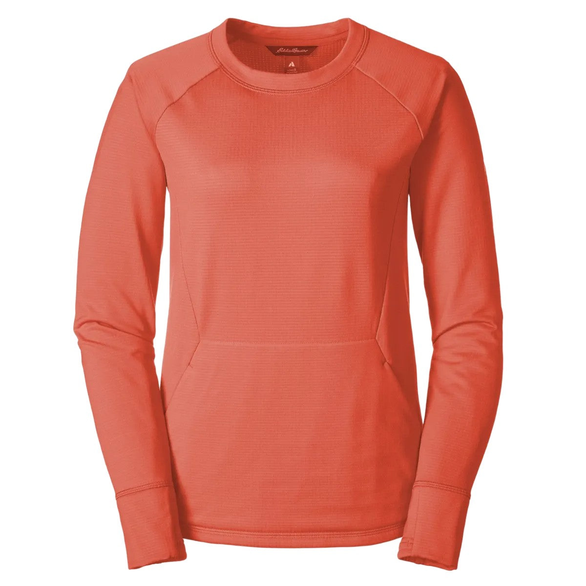 Coral - Front - Eddie Bauer Womens-Ladies High Route Grid Fleece Top
