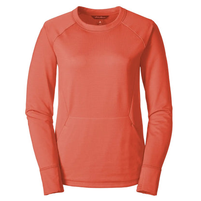 Coral - Front - Eddie Bauer Womens-Ladies High Route Grid Fleece Top