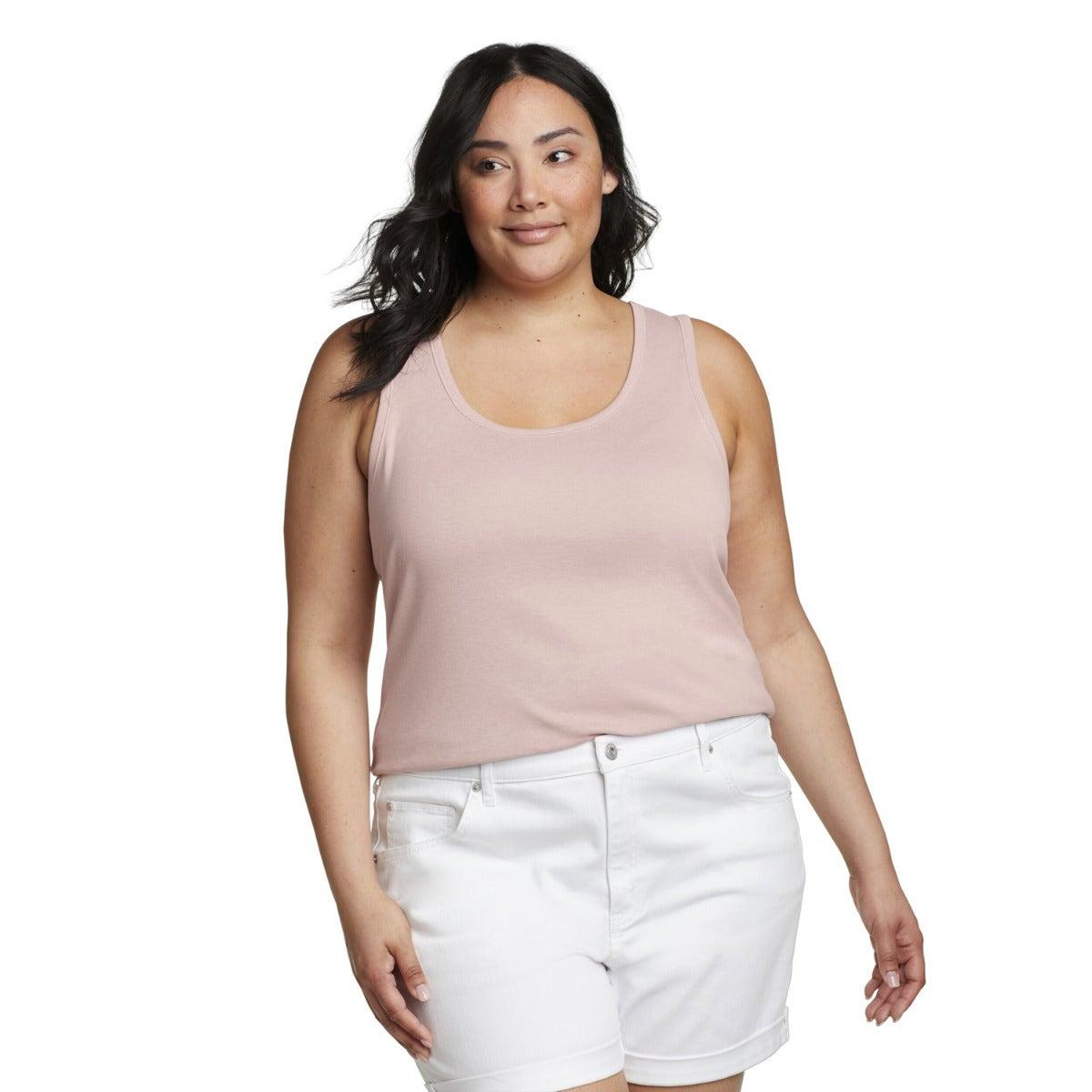 Pale Pink - Front - Eddie Bauer Womens-Ladies Favorite Scoop Neck Tank Top