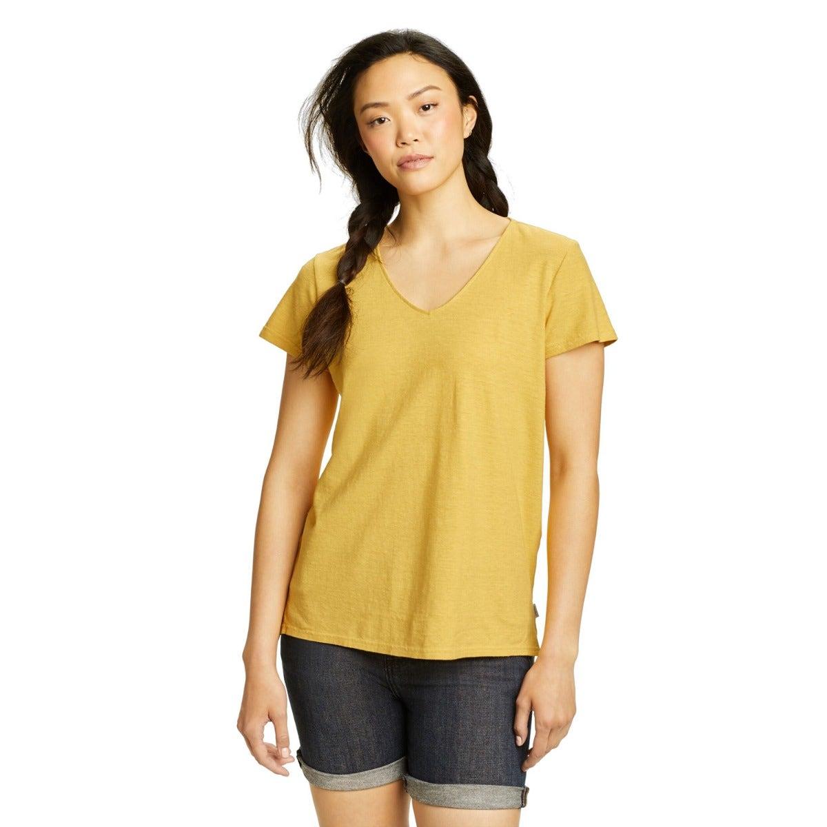Topaz - Front - Eddie Bauer Womens-Ladies Hemplify V Neck Short-Sleeved T-Shirt