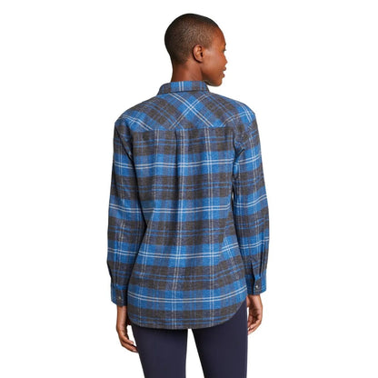 Blue - Back - Eddie Bauer Womens-Ladies Checked Flannel Shirt