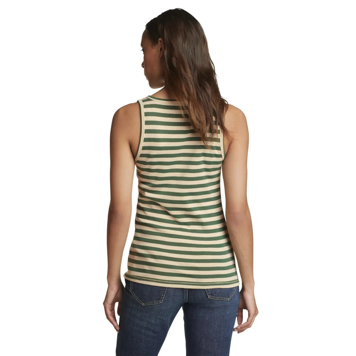 Irish Green - Back - Eddie Bauer Womens-Ladies Favorite Stripe V Neck Tank Top