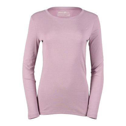 Dusty Iris - Front - Eddie Bauer Womens-Ladies Favorite Crew Neck Long-Sleeved T-Shirt