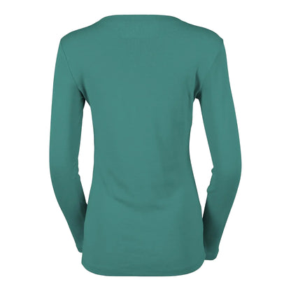 Dusty Jade - Back - Eddie Bauer Womens-Ladies Favorite Crew Neck Long-Sleeved T-Shirt