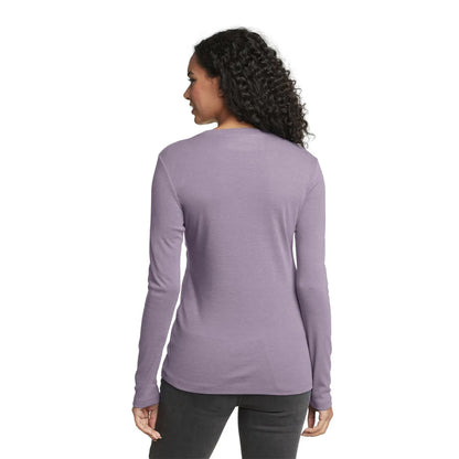 Dusty Lilac - Back - Eddie Bauer Womens-Ladies Favorite Crew Neck Long-Sleeved T-Shirt