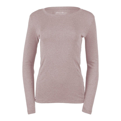 Pale Pink - Front - Eddie Bauer Womens-Ladies Favorite Crew Neck Long-Sleeved T-Shirt